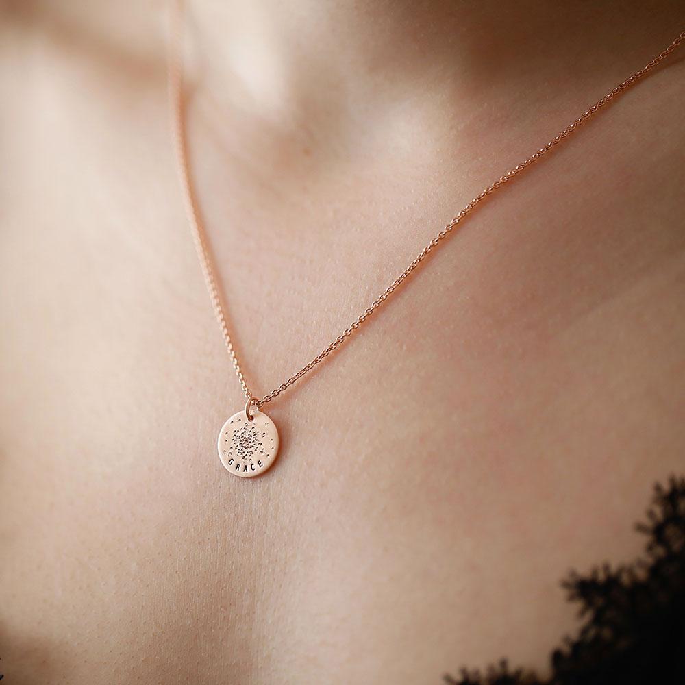 DIAMOND DUSTED MINI COIN NECKLACE
