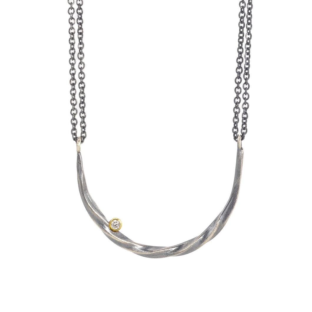 NEW! Bias Half Moon with Diamond Necklace by Sarah McGuire