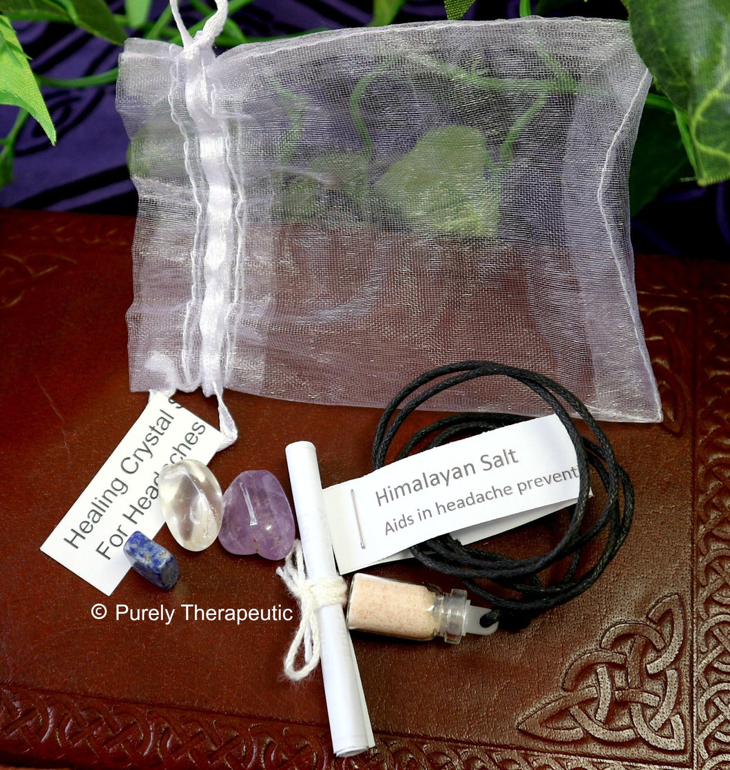 GEMSTONE CRYSTAL HEALING PACK SET~For Headaches Migraines