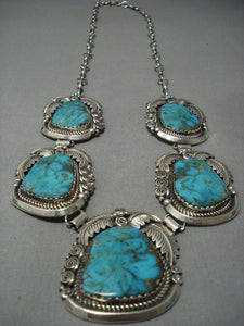 Huge & Heavy!! Vintage Navajo Royston Turquoise Sterling Native American Jewelry Silver Bracelet