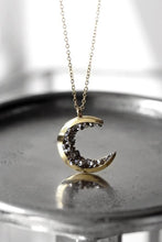 Load image into Gallery viewer, Celestial Jewelry Gold Crescent Moon Necklace Halloween Jewelry Statement Jewelry Autumn Gift For Women