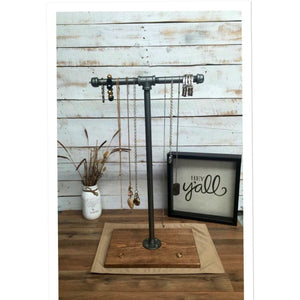 Large Industrial pipe jewelry stand