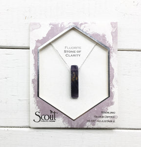 Stone Point Necklace-Fluorite/Stone of Clarity