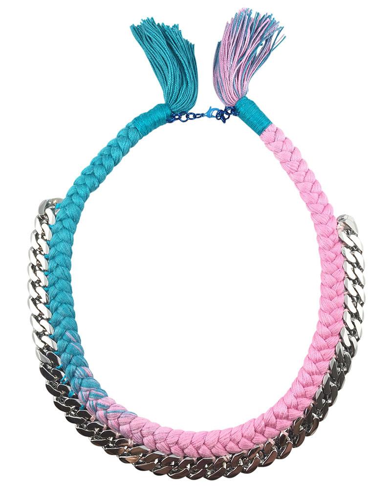 Jolita | Tripoli Pink Silk Chain Necklace