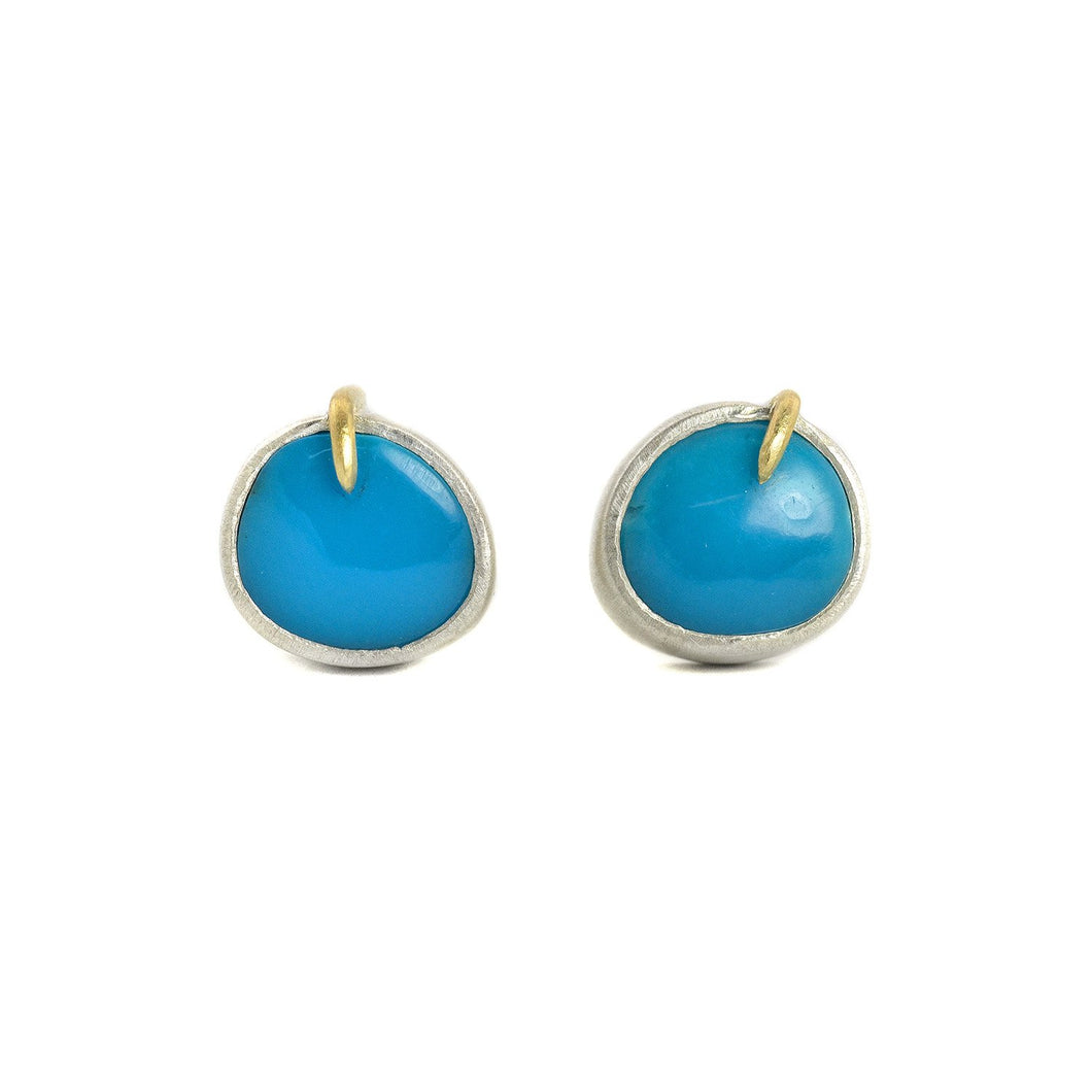 NEW! Lunar Sleeping Beauty Turquoise Vanity Stud Earrings by Hannah Blount