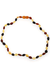 Necklace Amber Beaded Long Multi