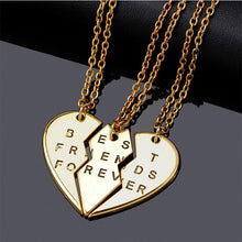 Load image into Gallery viewer, New collier choker necklace heart pendant pieces broken three best friend forever necklace women necklace jewelry collares mujer