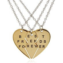 Load image into Gallery viewer, New collier choker necklace heart pendant pieces broken three best friend forever necklace women necklace jewelry collares mujer