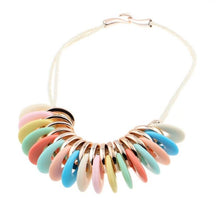 Load image into Gallery viewer, New Style Hot Sale Fashion Colorfully Acrylic Bead Charm Cord Braided Statement  Necklace Women Wholesale Taki