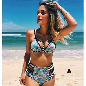 New Sexy Print Brazilian Push UP Bikinis High Waist Swimsuit