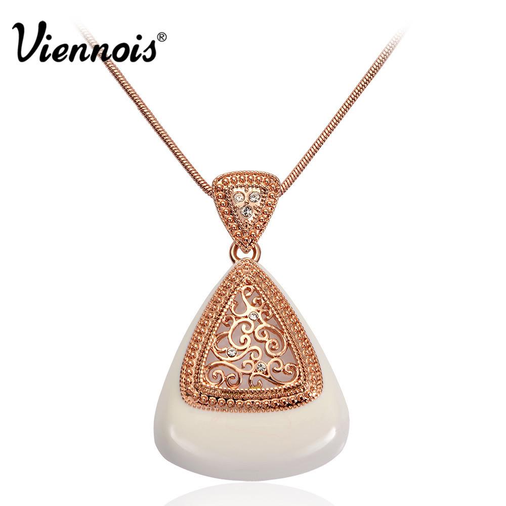 Viennois Hot Rose Gold Color Pendant Necklaces for Women Hollow Necklaces & Pendants Vintage Jewelry Brand Accessories