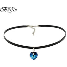Load image into Gallery viewer, Heart Pendant Choker Necklace Crystals From SWAROVSKI Elements Rope Chain Collier For Women, ideal Birthday or Mother’s Day Gift!