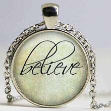 Load image into Gallery viewer, Glass Art Picture Necklace Faith Believe Hope