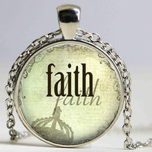 Load image into Gallery viewer, Glass Art Picture Necklace Faith Believe Hope