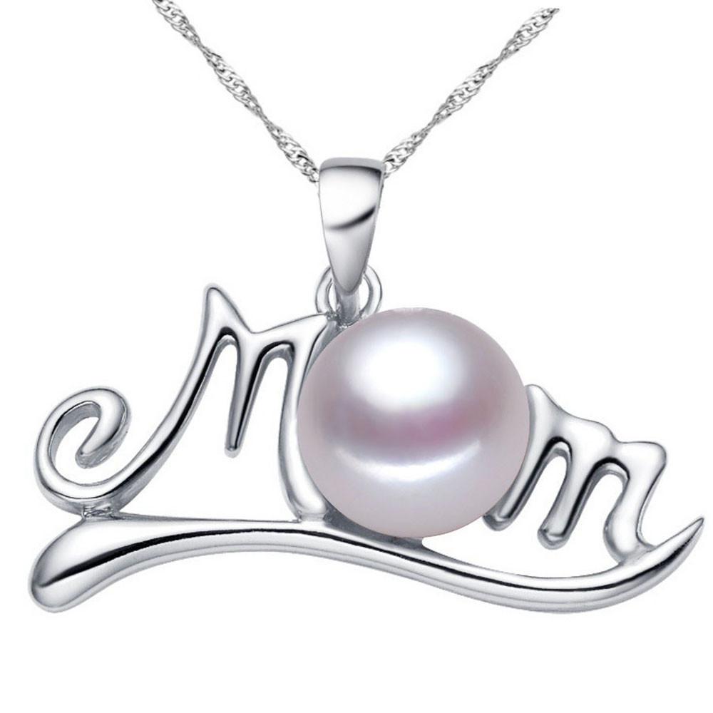 Mother's Day New Gifts White Silver Big Pearl Necklace Jewelry