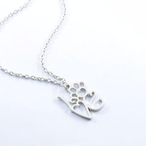 Hollow Love Letter Pendant Necklace Personality Dog Feet Chain GD