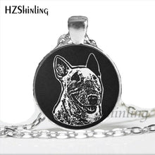 Load image into Gallery viewer, NS-00793 Bull Terrier Dog Cute Animal Photo Glass Necklace Steampunk Silver Long Chain Pendant Jewelry Best Gift For Friend HZ1