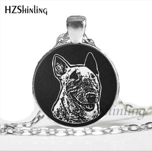NS-00793 Bull Terrier Dog Cute Animal Photo Glass Necklace Steampunk Silver Long Chain Pendant Jewelry Best Gift For Friend HZ1