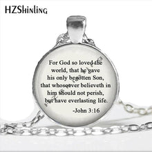 Load image into Gallery viewer, God so loved the world Jewelry Scripture John 3:16 quote Necklace