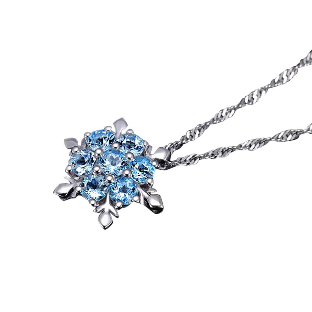 1PC Chic Snowflake Pendant Rhinestone Crystal Party Xmas Elegant Necklace
