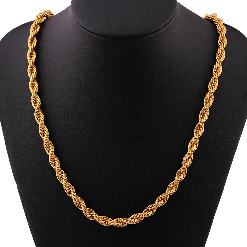 Men Women Fashion Luxury Filled Curb Cuban Link Gold Necklace Jewelry Chain