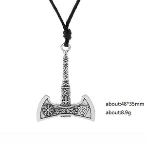 My shape Nordic Vikings Necklace The Rune Axe Amulet compass viking runes pendant Scandinavian Necklace