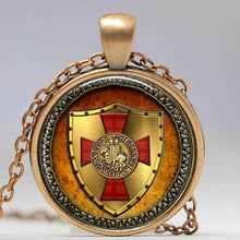 Load image into Gallery viewer, 1pcs The Knights Templar pendant jewelry Glass Cabochon Necklace HZ1