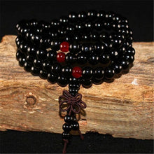 Load image into Gallery viewer, 108 Wooden Beaded Bracelet Men Wenge Prayer Beads Tibetan Buddhist Mala Rosary Bracelets For Women  Wood pulsera hombre Jewelry