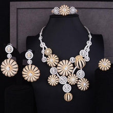 Load image into Gallery viewer, GODKI Super Luxury Poppy Flower Cubic Zircon Earring Necklace Set Indian Birdal Jewelry sets For Women African Beads Jewelry Set