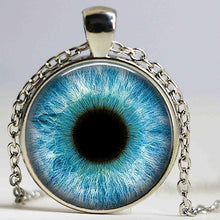 Load image into Gallery viewer, 1 PC Glass Photo Jewelry Dragon Eye Necklace,Cat Eye pendant Necklace,Blue EyeGlass Dome Necklace jewelry HZ1