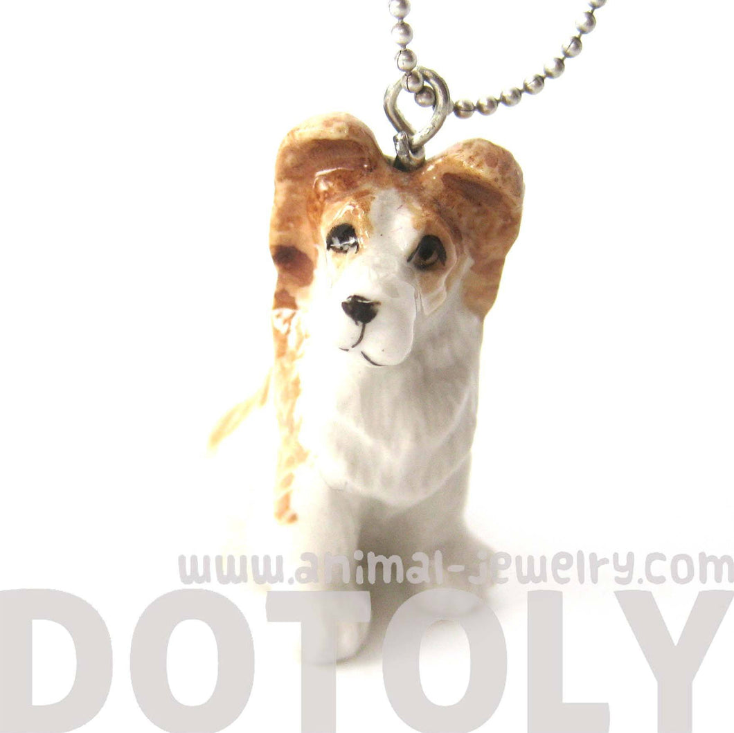 Puppy Dog Porcelain Ceramic Animal Pendant Necklace | Handmade