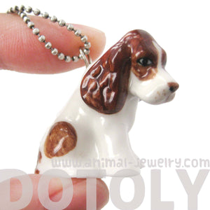SALE : Basset Hound Puppy Dog Porcelain Ceramic Animal Pendant Necklace | Handmade