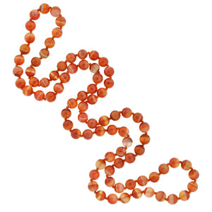 Estate Natural Carnelian Bead "Slip-On" Necklace 31"