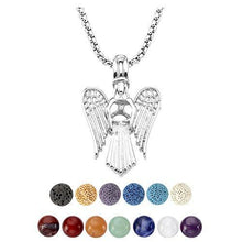 Load image into Gallery viewer, 7 Chakra Reiki Healing Natural Crystal Stone Aromatherapy  Essential Oil Diffuser Necklace