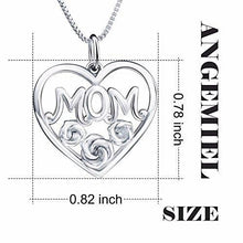Load image into Gallery viewer, 925 Sterling Silver Infinity Mom Love Heart Shaped Vintage Pendant Necklace, Box Chain 18"