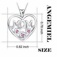 Load image into Gallery viewer, 925 Sterling Silver Infinity Mom Love Heart Shaped Vintage Pendant Necklace, Box Chain 18"