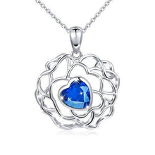 Load image into Gallery viewer, 925 Sterling Silver Hollow Creative Rose Flower Pendant Necklace for Lady Women