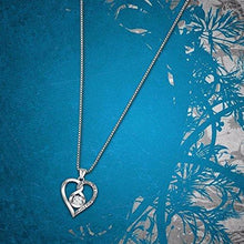 Load image into Gallery viewer, 925 Sterling Silver 3A Round Cubic Zirconia "I Love You" Love Heart Women Necklace Pendant 18" Chain