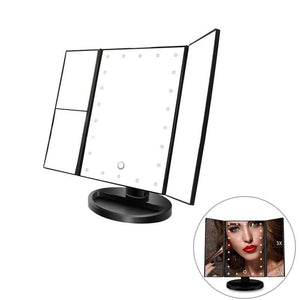 Vanity Trifold Makeup Mirror with 21 LED and Touch Screen